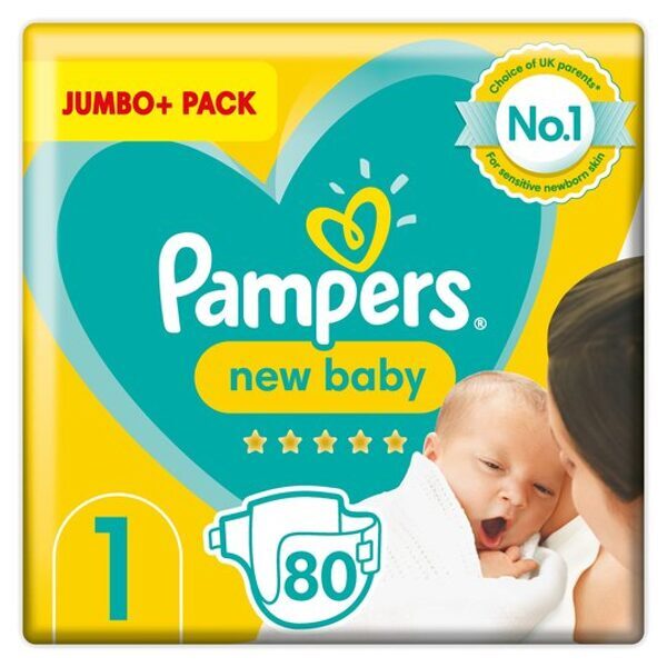 Pampers New Baby Jumbo Pack 1 izmērs (2-5 kg) 80 gab.